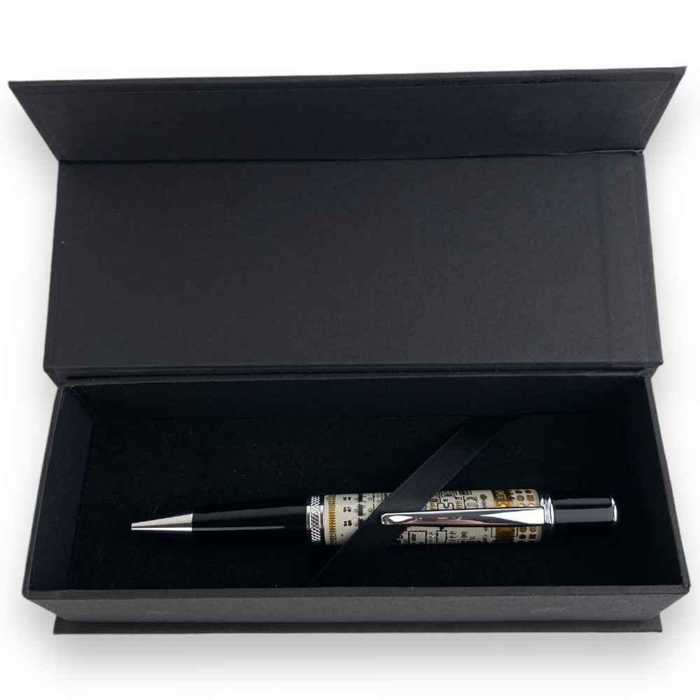 Heavyweight White Circuit Board Design Ballpoint Pen in Handsome Gift Box